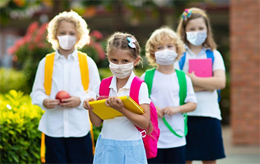 children in masks